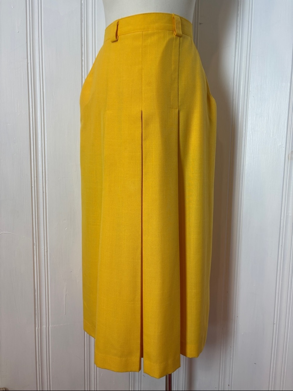 Vintage MR. LEONARD Canary Yellow Culottes Wide Leg Skirt Pants - Size 14